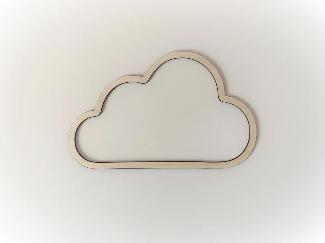 Wooden MDF Cloud Shape Cutouts (Pack of 4) | Cloud Outline for Macrame Mobile, Nursery Wall Décor & DIY Crafts | Unfinished Wooden Clouds for Kids Room Decoration | 10x6 Inch